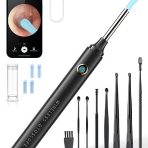 click to see full view deetok ear wax removal, ear cleaner with camera, ear wax removal kit with 1080p, ear camera otoscope with light, ear cleaning kit with cap for iphone, ipad, android phones