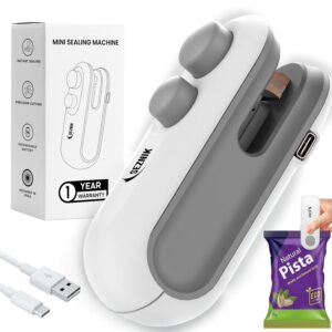 seznik sealing machine for food packets portable handheld sealing for food packets, snacks, chips, fresh storage mini sealing machine, 1 year warranty (white)