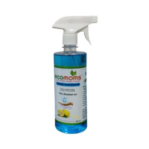ecomoms hand sanitizer 500ml 99.99% effective against germs 75% alcohol | skin friendly and safe for kids | instant germ free protection 500ml
